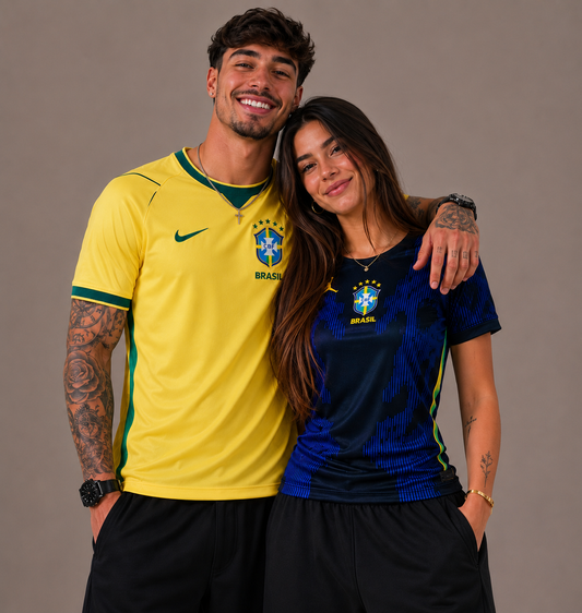 Casal Brasil Azul e Amarelo  | Ed 2026 COPA DO MUNDO.
